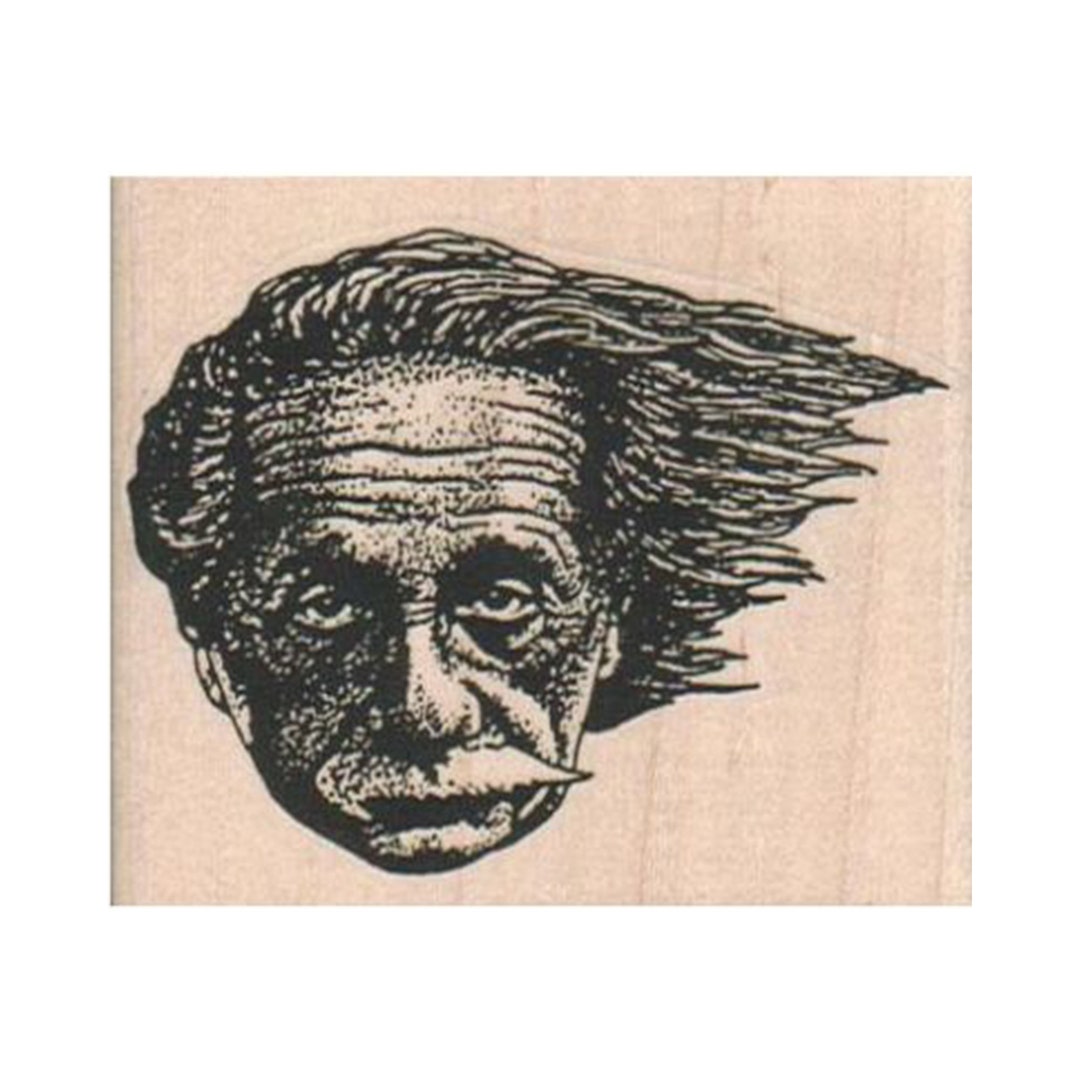 Einstein Exploding Hair Einstein's Hair Blowing RUBBER STAMP, Einstein Stamp, Science Stamp ...