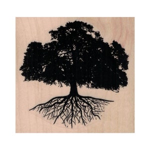 Tree of Life RUBBER STAMP, Tree Stamp, Tree With Roots Stamp, Big Tree Stamp, Outdoor Stamp, Nature Stamp, Roots Stamp, Shade Tree Stamp