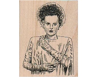 Bride of Frankenstein RUBBER STAMP, Halloween Stamp, Horror Movie Stamp, Frankenstein Stamp, Halloween Monster, Frankenstein's Bride