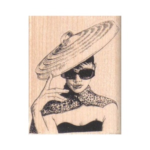 Sello de goma "Lady Lid", sello de mujer, sello de dama, sello de dama glamurosa, sello de Hollywood, sello de moda, sello de tapa de cubo de basura, sello de glamour