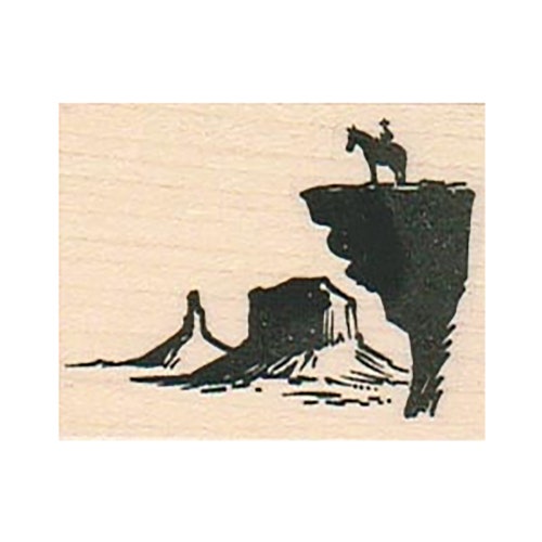 Desert Cowboy Riding Horse RUBBER STAMP Cowboy Stamp Horse Etsy