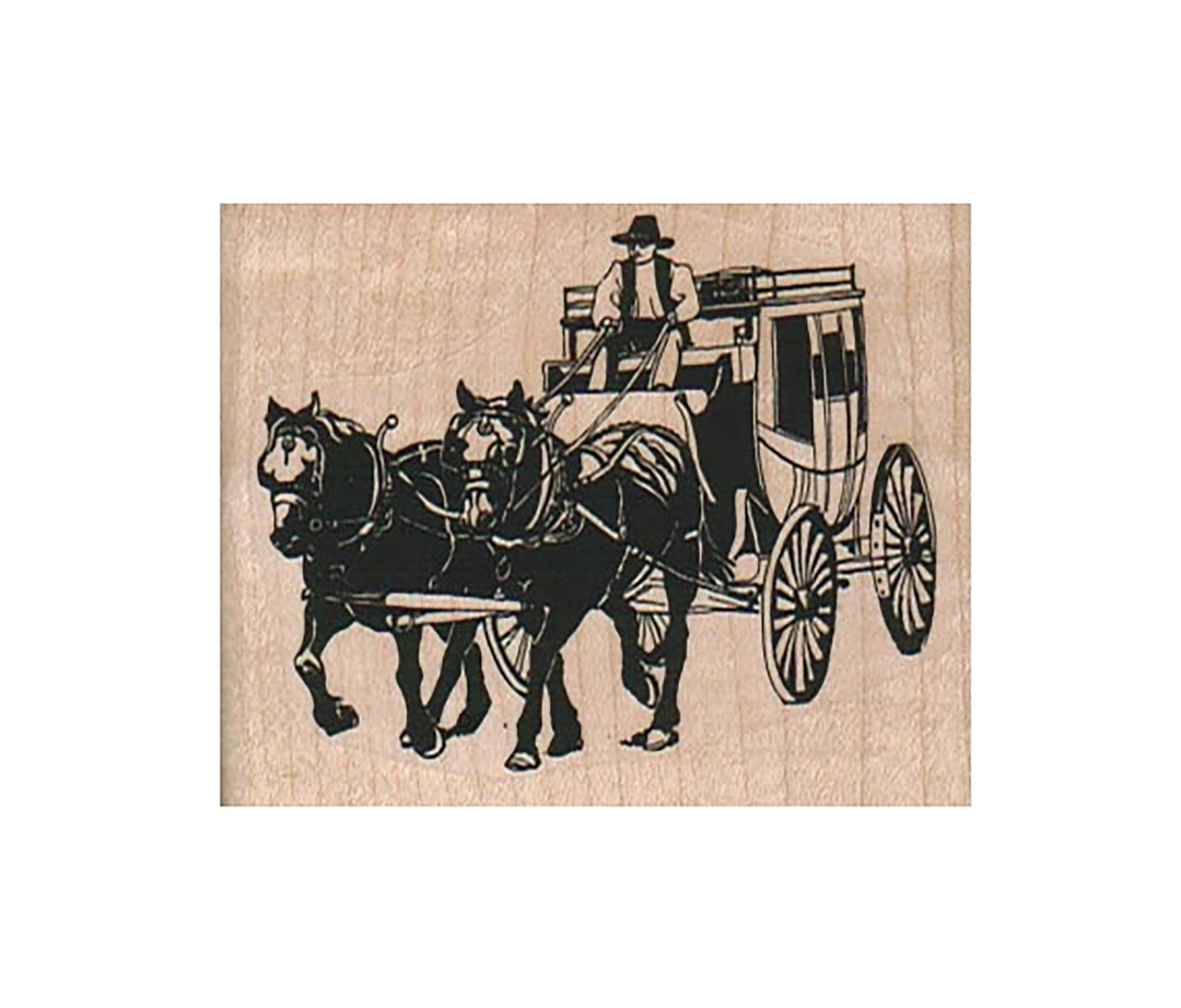Stagecoach RUBBER STAMP, Cowboy Stamp, Cowboys Stamp, Horse Stamp, Stagecoach Stamp, Old West
