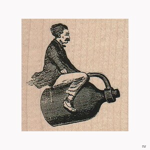 Pieczątka z dzbankiem, znaczek wiktoriański, znaczek z dzbankiem, znaczek Steampunk Man, znaczek Steampunk Flying, znaczek Steampunk Inventor, mężczyzna