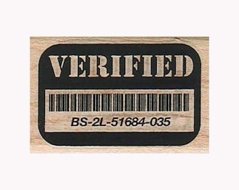 Verified RUBBER STAMP, Postal Stamp, Mixed Media Stamp, Mail Stamp, Verification Stamp, Post Stamp, Media Stamp, Media Art Stamp, Shipments