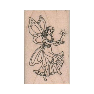 Fee mit Stab STEMPEL, Stempel Fantasy, Stempel Fee, Stempel Schöne Fee, Stempel Fee, Zauberstab Stempel, Stempel Garten