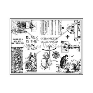 Colección de demonios placa de sello de goma sin montar, sello de tarjeta de tarot, sello de bruja, sello de demonio, sello de caballo, sello de stock, sello de informe policial