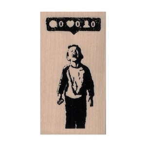 Banksy You Have 0 Friends Kid RUBBER STAMP, Banksy Stamp, Social Media Stamp, Satire Stamp, Social Statement Stamp, Social Stamp, Banksy