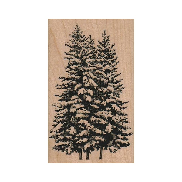 Evergreen Trees RUBBER STAMP, Tree Stamp, Nature Stamp, Outdoor Stamp, Pine Tree Stamp, Christmas Tree Stamp, Winter Tree Stamp, Forest