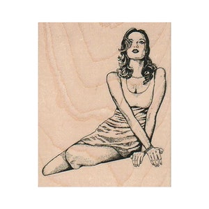 Schöne Dame STEMPEL, Frau Gelehnt Stempel, Dame Stempel, Tänzerin Stempel, Modell Stempel, Frau Stempel, Hübsche Dame Stempel, Weiblicher Stempel