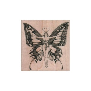 Schmetterlingsdame Stempel, Fantasy Stempel, Fee Stempel, Garten Stempel, Schmetterling Stempel, Mystisch Stempel, Flying Lady Stempel, Schmetterling Stempel