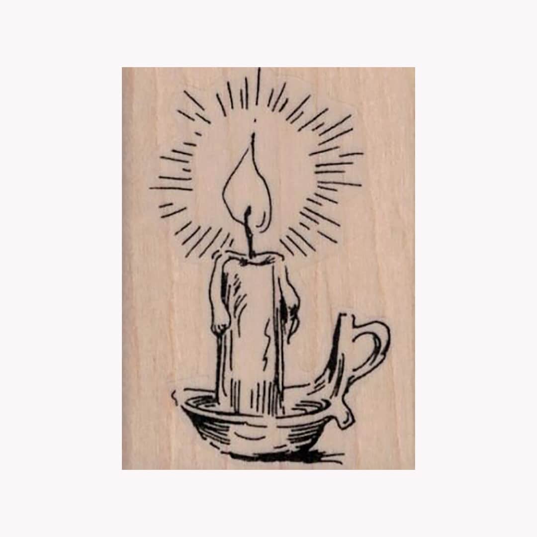 Candle Burning Brightly RUBBER STAMP, Candle Stamp, Candle Wax Stamp