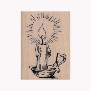 Candle Burning Brightly RUBBER STAMP, Candle Stamp, Candle Wax Stamp, Lit Candle Stamp, Dripping Candle Stamp, Burning Candle Stamp