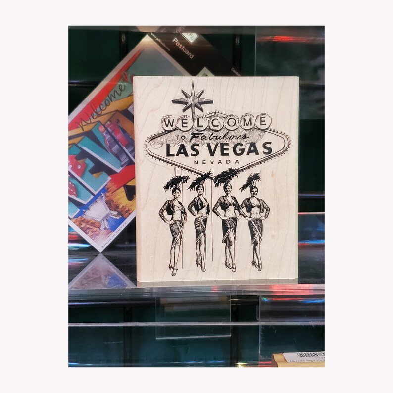 Vegas Showgirls RUBBER STAMP Vegas Stamp Travel Stamp Etsy