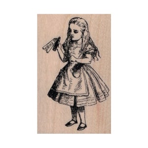 Alice in Wonderland RUBBER STAMP, Alice in Wonderland Stamp, Wonderland Stamp, Through the Looking Glass Rubber Stamp, Drink Me Stamp, Alice