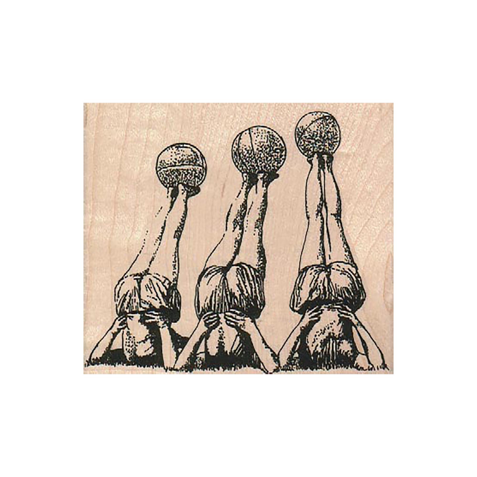 Legs Balancing Balls RUBBER STAMP, Three Ladies Stamp, Ladies Stamp ...