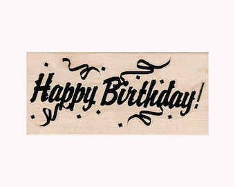 Happy Birthday RUBBER STAMP, Fun Birthday Stamp, Birthday Stamp, Birthday Design Stamp, Happy Birthday Stamp, Bday Stamp, Birthday Card