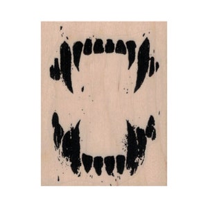 Set vampiertanden RUBBEREN STEMPEL, Halloween-stempel, vampierstempel, tandenstempel, wilde dierenstempel, bijtstempel, tandenmarkeringsstempel, hoektanden