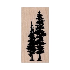 TIMBRO DI GOMMA Silhouette di abeti, Timbro di albero, Timbro della natura, Timbro per esterni, Timbro di pino, Timbro di albero di Natale, Timbro di albero invernale, Foresta