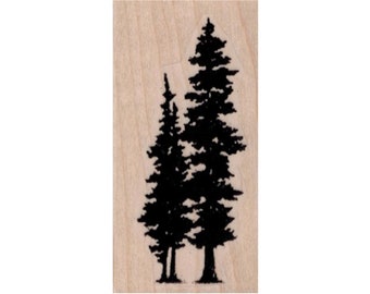 Fir Trees Silhouette RUBBER STAMP, Tree Stamp, Nature Stamp, Outdoor Stamp, Pine Tree Stamp, Christmas Tree Stamp, Winter Tree Stamp, Forest