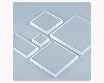 Set of 5 Acrylic Mounting Blocks, Acrylic Mounting Blocks, Acrylic Mounting Blocks measuring 1" x 1", 2" x 2", 3" x 3", 3" x 5", 1" x 5"