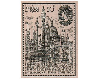 London 1900 Postoid RUBBER STAMP, Background Stamp, Mixed Media Stamp, Mail Stamp, London Stamp, Postcard Stamps, Postal Stamp, Letter Stamp