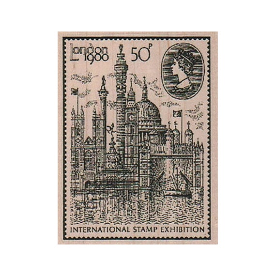 London 1900 Postoid RUBBER STAMP, Background Stamp, Mixed Media
