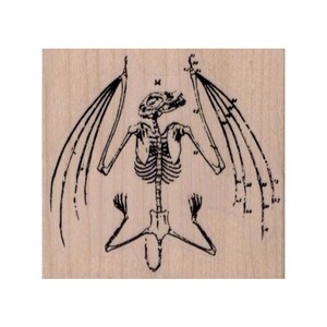 STEMPEL GUMOWY Szkielet Nietoperza, Stempel Halloween, Straszny Stempel Halloween, Stempel Kości, Stempel Szkielet, Stempel Nietoperza, Rzemiosło Halloween