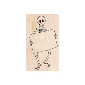 Skelett mit Schild STEMPEL, Halloween Stempel, Tag der Toten Stempel, Knochen Stempel, Schädel Stempel, Anatomie Stempel, Skelett, Skeleton
