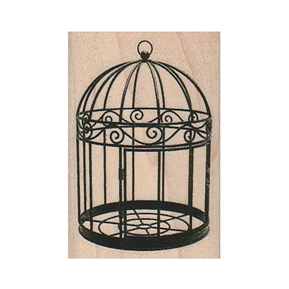 Fancy Bird Cage RUBBER STAMP, Birdcage Stamp, Victorian Birdcage Stamp,  Bird Stamp, Vintage Bird Cage Stamp, Birds Stamp, Wire Bird Cage
