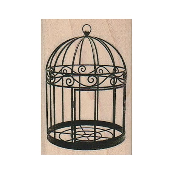 Fancy Bird Cage RUBBER STAMP, Birdcage Stamp, Victorian Birdcage Stamp,  Bird Stamp, Vintage Bird Cage Stamp, Birds Stamp, Wire Bird Cage