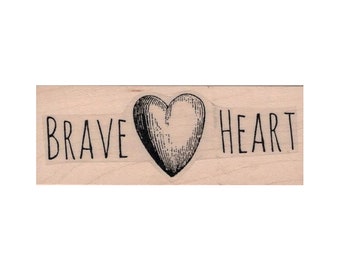 Brave Heart RUBBER STAMP,  Heart Stamp, Hearts By Cat Kerr Stamp, Love Stamp, Romantic Stamp, Sketch Hearts, Valentines Day Stamp, Hearts