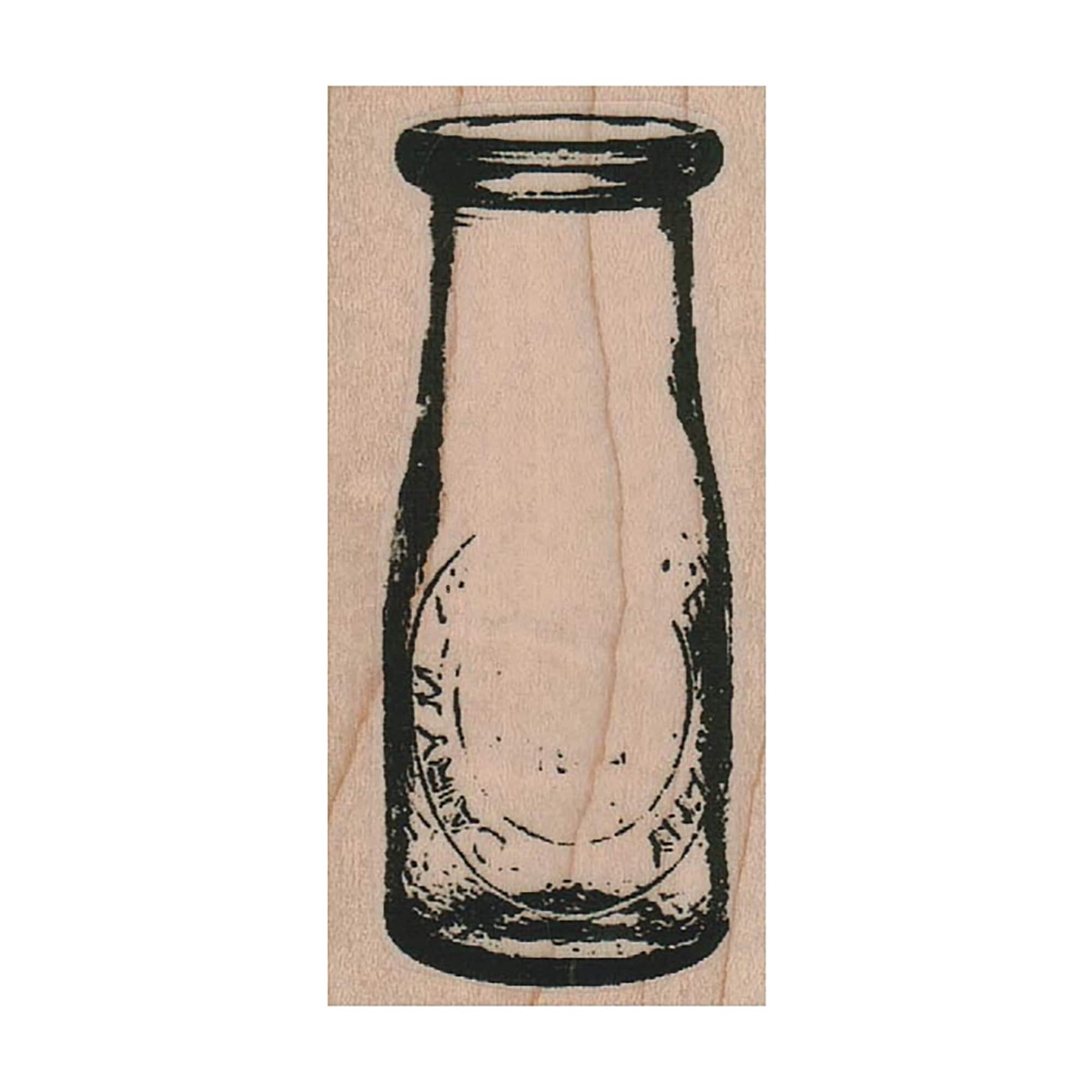 Milk Bottle RUBBER STAMP, Milk Jar Stamp, Canister Stamp, Farm Stamp, Jar Stamp, Bottle Stamp, Bottle Stamps, Drink Stamp, Dairy Stamp, Milk
