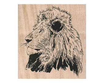 May include: Black and white line art illustration of a lion's head with a mane. The lion is looking to the right.