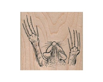Cat Scratching RUBBER STAMP, Mad Cat Stamp, Scared Cat Stamp, Cat Stamp, Scratching Cat Stamp, Kitty Stamp, Scary Cat Stamp, Frightened Cat