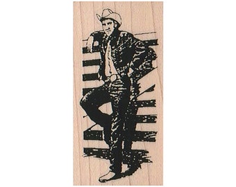 Cowboy Leaning On Fence RUBBER STAMP, Cowboys Stamp, Old West, Western, Horse Stamp, Rodeo Stamp, Cowboy Stamp, Western Stamp, Ranch Stamp