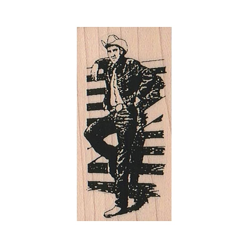 Cowboy Leaning on Fence RUBBER STAMP Cowboys Stamp Old West Etsy