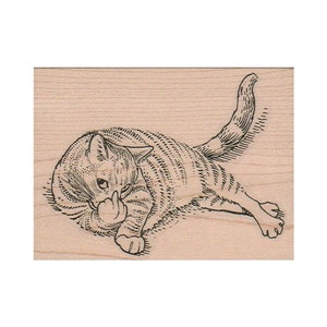 Cat Giving Finger RUBBER STAMP, Cat Stamp, Funny Cat Stamp, Finger Stamp, Cheeky Cat Stamp, Sassy Cat Stamp, Humor Stamp, Silly Cat Stamp