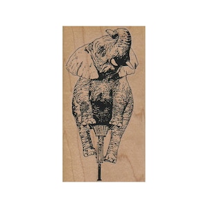Sello de goma "Elefante en bicicleta", sello de elefante, sello de elefante furioso, sello de elefante de circo, sello de circo, sello de mamífero, amantes de los elefantes