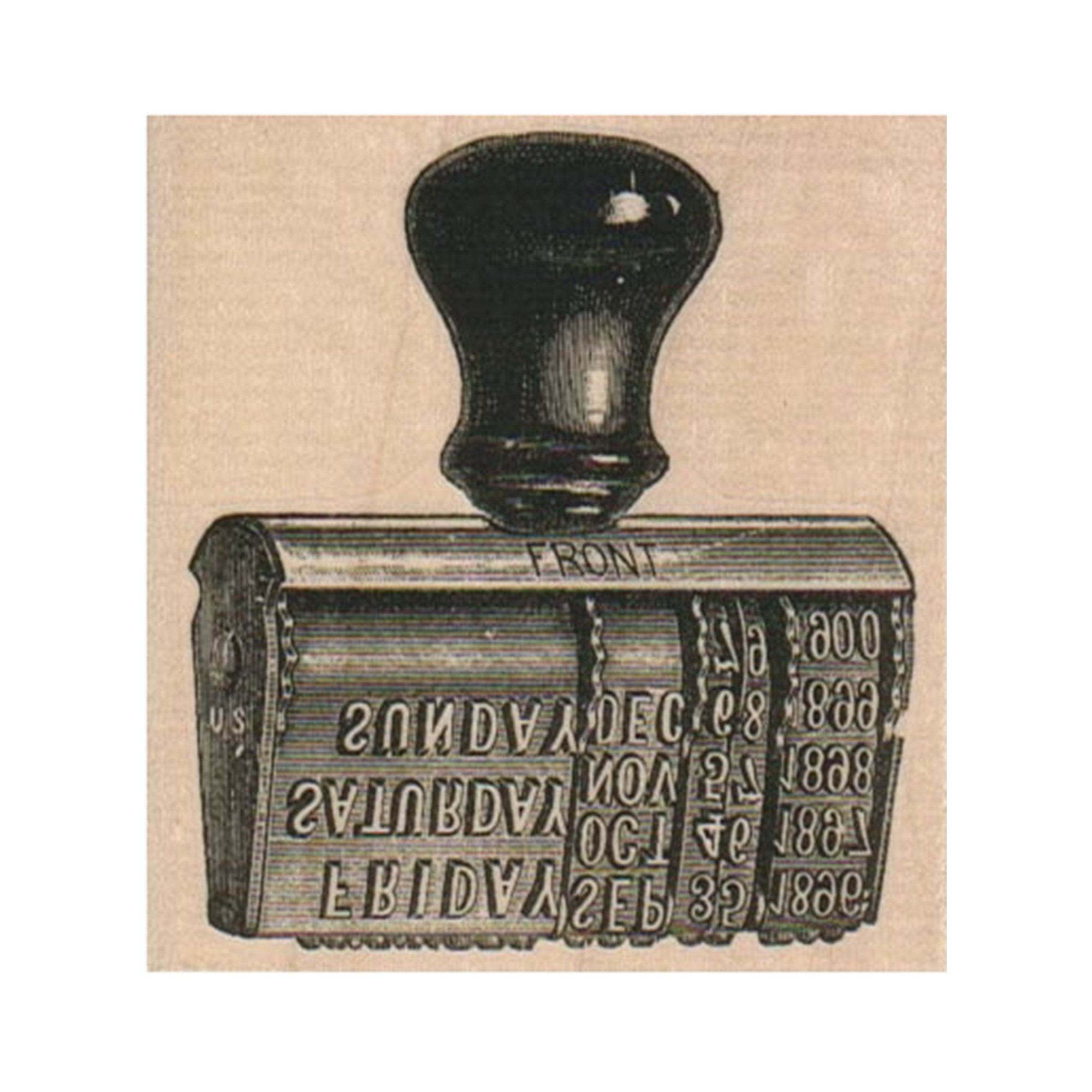 Wedding Vintage-style Rubber Stamp with Handle #2063 - Round 1 7/8 in 2023