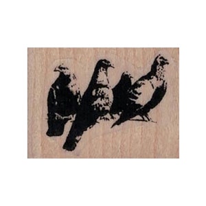 Banksy Pigeons RUBBER STAMP, Pigeons Stamp, Dove Stamp, Bird Stamp, Birds Stamp, Homing Bird Stamp, Banksy Stamp, Squab Stamp, Bird Lover