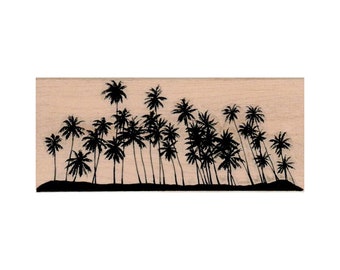 TIMBRO IN GOMMA Palm Forest, Timbro Albero, Timbro Natura, Timbro Esterno, Timbro Ramo, Timbro Palma, Timbro Tropicale, Timbro Palme