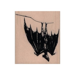 Wiszący nietoperz PIECZĄTKA GUMOWA, Pieczątka na Halloween, Pieczątka nietoperza, Straszny stempel, Pieczątka wampira, Pieczątka latającego nietoperza, Pieczątka nietoperza na Halloween, Karta na Halloween