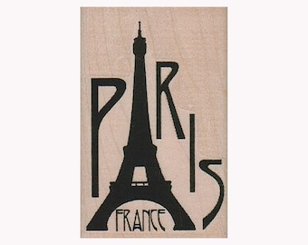 Paris Grunge RUBBER STAMP, Paris Stamp, Travel Stamp, Letter Stamp, Mixed Media Stamp, Junk Journal Stamp, France Stamp, Ephemera Art Stamp