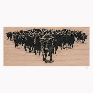 Stampede RUBBER STAMP, Cowboy Stamp, Western Stamp, Old West Stamp, Cattle Stamp, Steer Stamp, Texas Stamp, Ranching Stamp, Cattle