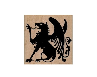 Griffon RUBBER STAMP, Griffon Stamp, Griffin Stamp, Griphon Stamp, Mystical Creature Stamp, Eagle Stamp, Lion Stamp, Ancient Egyptian Stamp