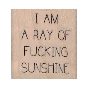 I Am A Ray Of F*cking Sunshine RUBBER STAMP, Funny Stamp, Humorous Stamp, Ray of Sunshine Stamp, Saying Stamp, Swear Stamp, Cursing Stamp