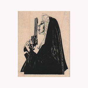 Nonne Licking Gun STEMPEL, Stempel lustige Nonne, Stempel Pistole, Stempel Tough Nonne, Stempel Bewehrte Nonne, Dämonenjäger Stempel, Nonne Stempel, Supernatural