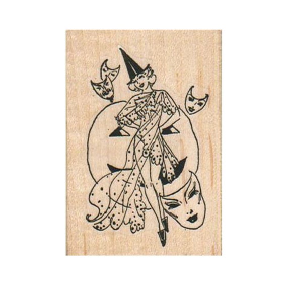 Halloween Collage RUBBER STAMP, Halloween Stamp, Sexy Witch Stamp, Witch Stamp, Pumpkin, Mask Stamps, Halloween Invitations, Halloween Party