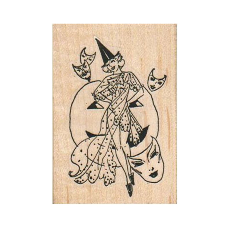 Halloween Collage RUBBER STAMP, Halloween Stamp, Sexy Witch Stamp, Witch Stamp, Pumpkin, Mask Stamps, Halloween Invitations, Halloween Party image 1