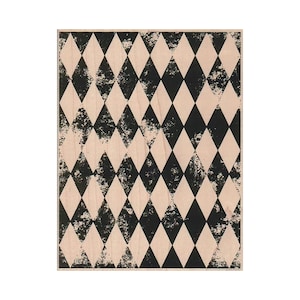 Harlequin Diamond Background RUBBER STAMP, Diamond Stamp, Rhombus Stamp, Geometrical Shapes Stamp, Background Stamp, Grunge, Mixed Media